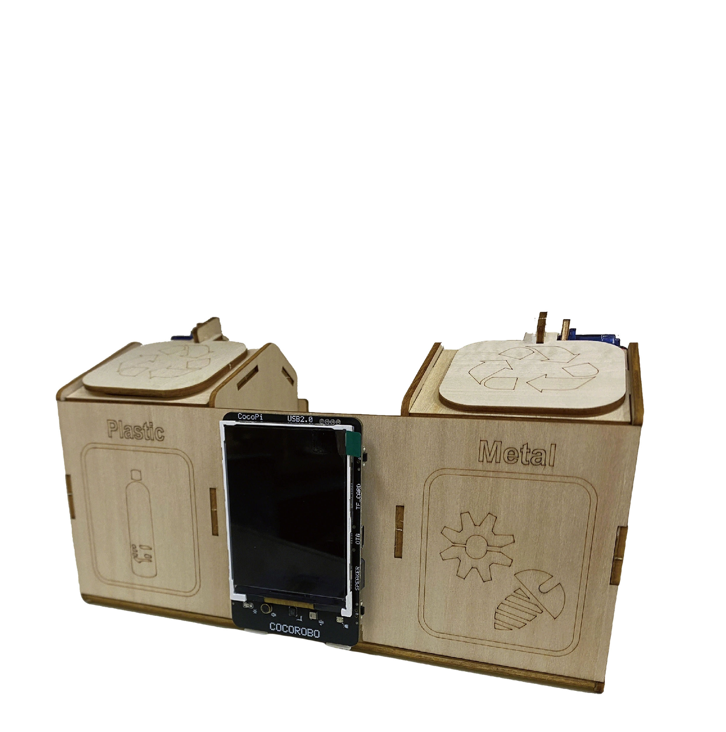 AI Smart Waste Sorting Robot - Wooden Structure Auto-Recognition System