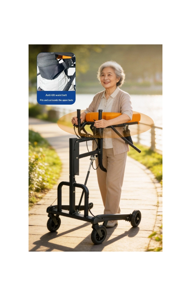 Upright Rehabilitation Walker with Adjustable Forearm Support