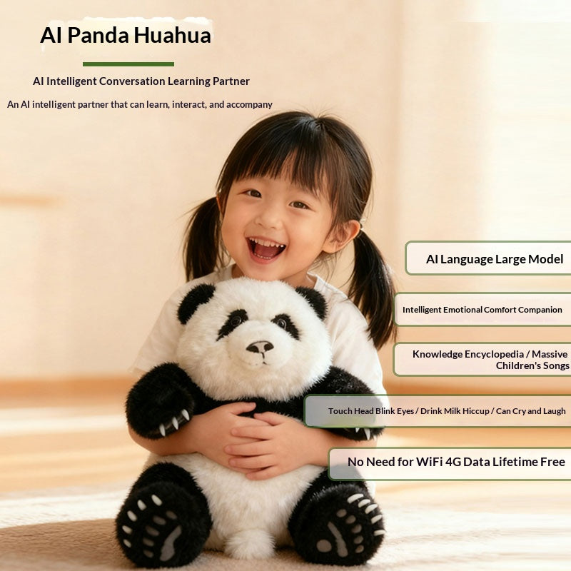 AI Panda Huahua XDT-174577 - Smart Learning Companion Robot for Kids with Free 4G & AI Voice Interaction