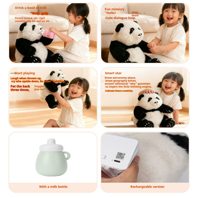 AI Panda Huahua XDT-174577 - Smart Learning Companion Robot for Kids with Free 4G & AI Voice Interaction