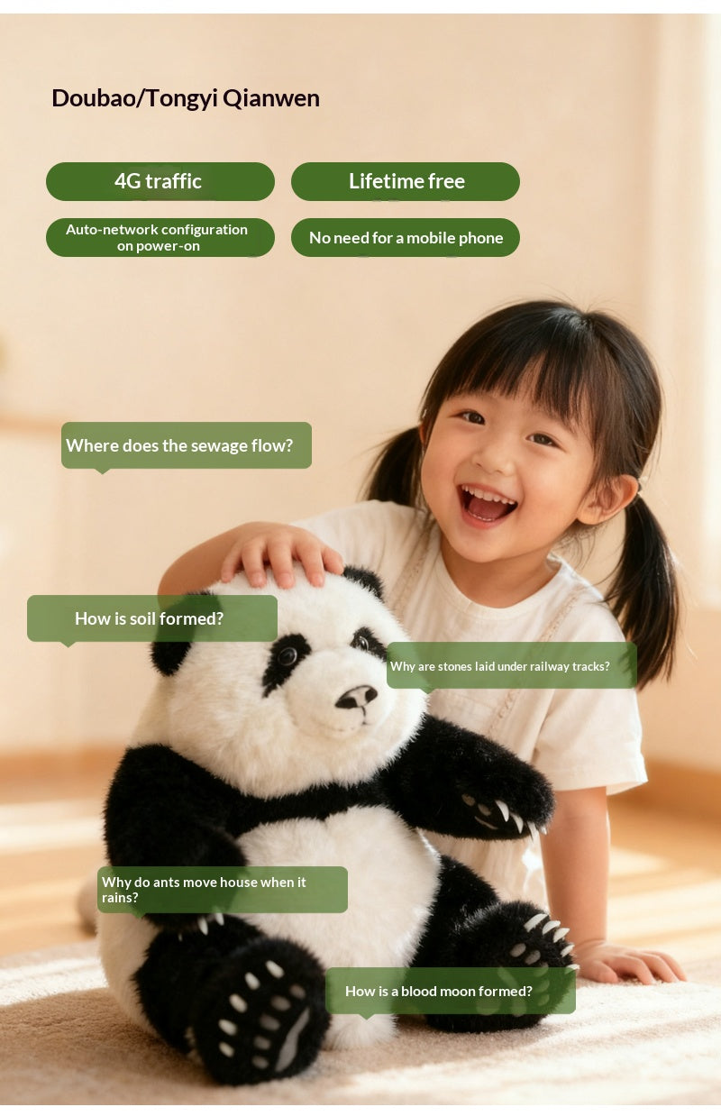 AI Panda Huahua XDT-174577 - Smart Learning Companion Robot for Kids with Free 4G & AI Voice Interaction