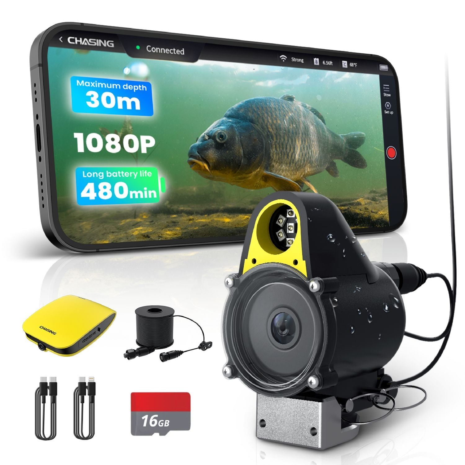 CanFish CF1 Artificial Intelligence Underwater Fishing Camera -1080P HD Fish Finder, Supports App Control