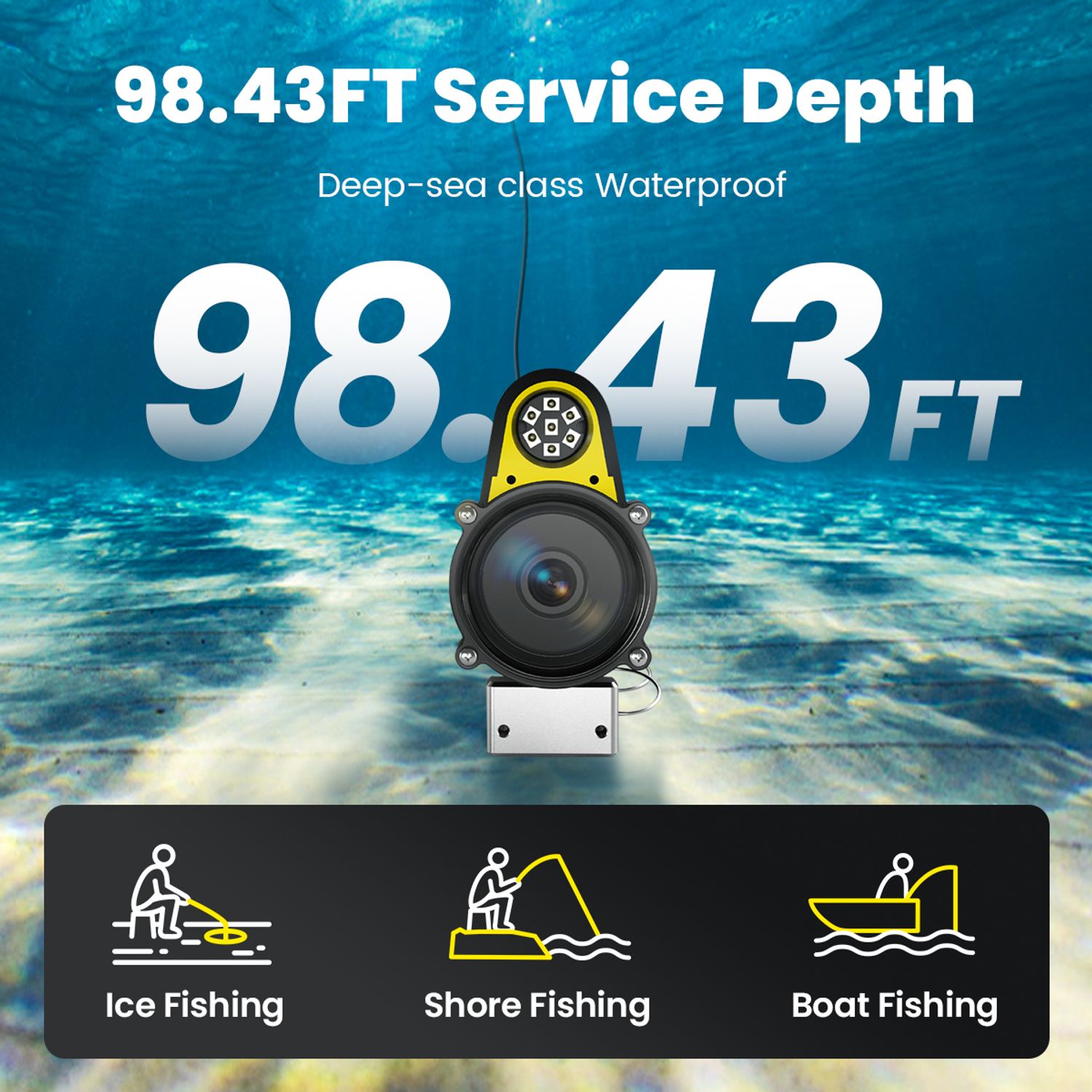 CanFish CF1 Artificial Intelligence Underwater Fishing Camera -1080P HD Fish Finder, Supports App Control