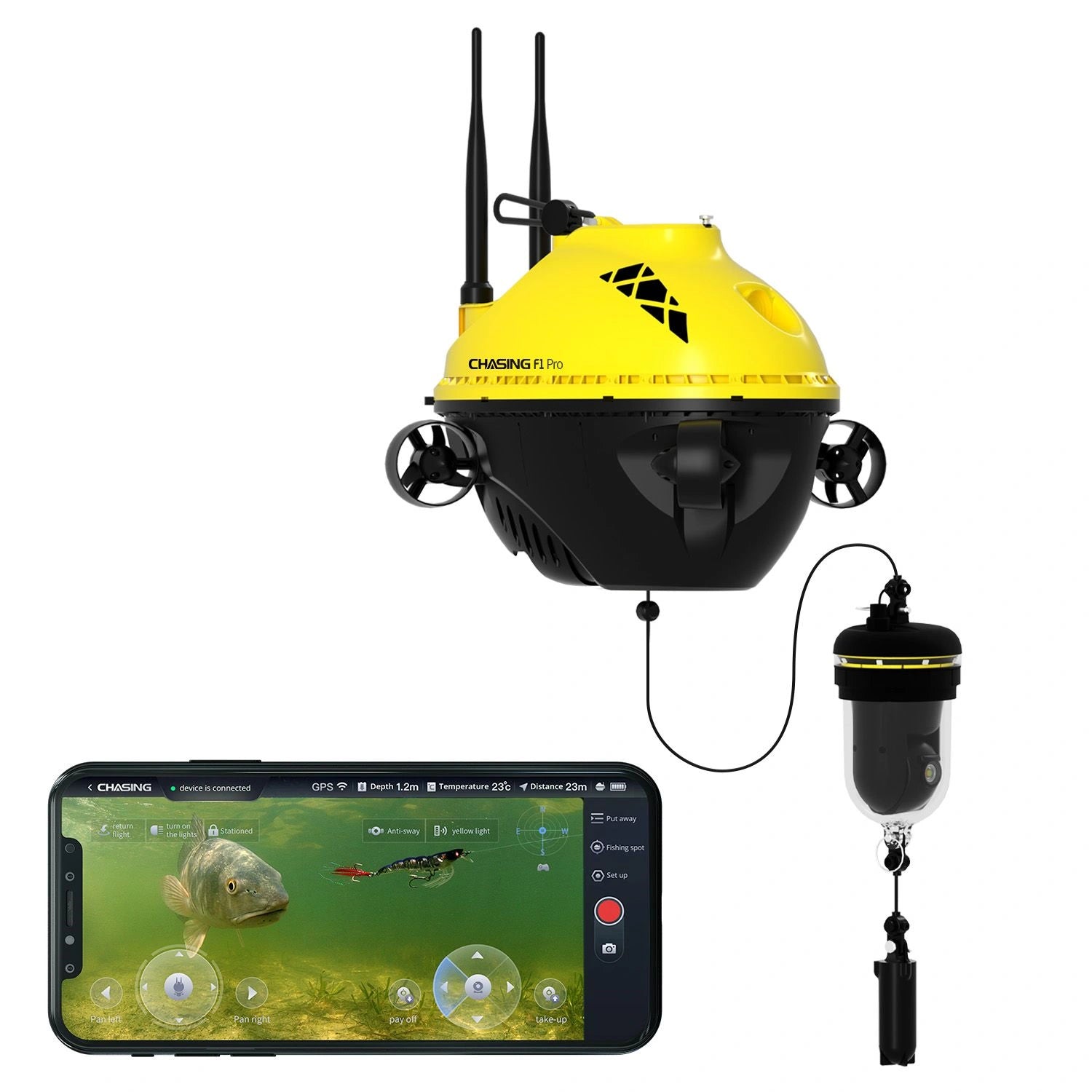CanFish F1 PRO HD Underwater Fish Finder Drone with Camera | 360° Visual Fishing Sonar