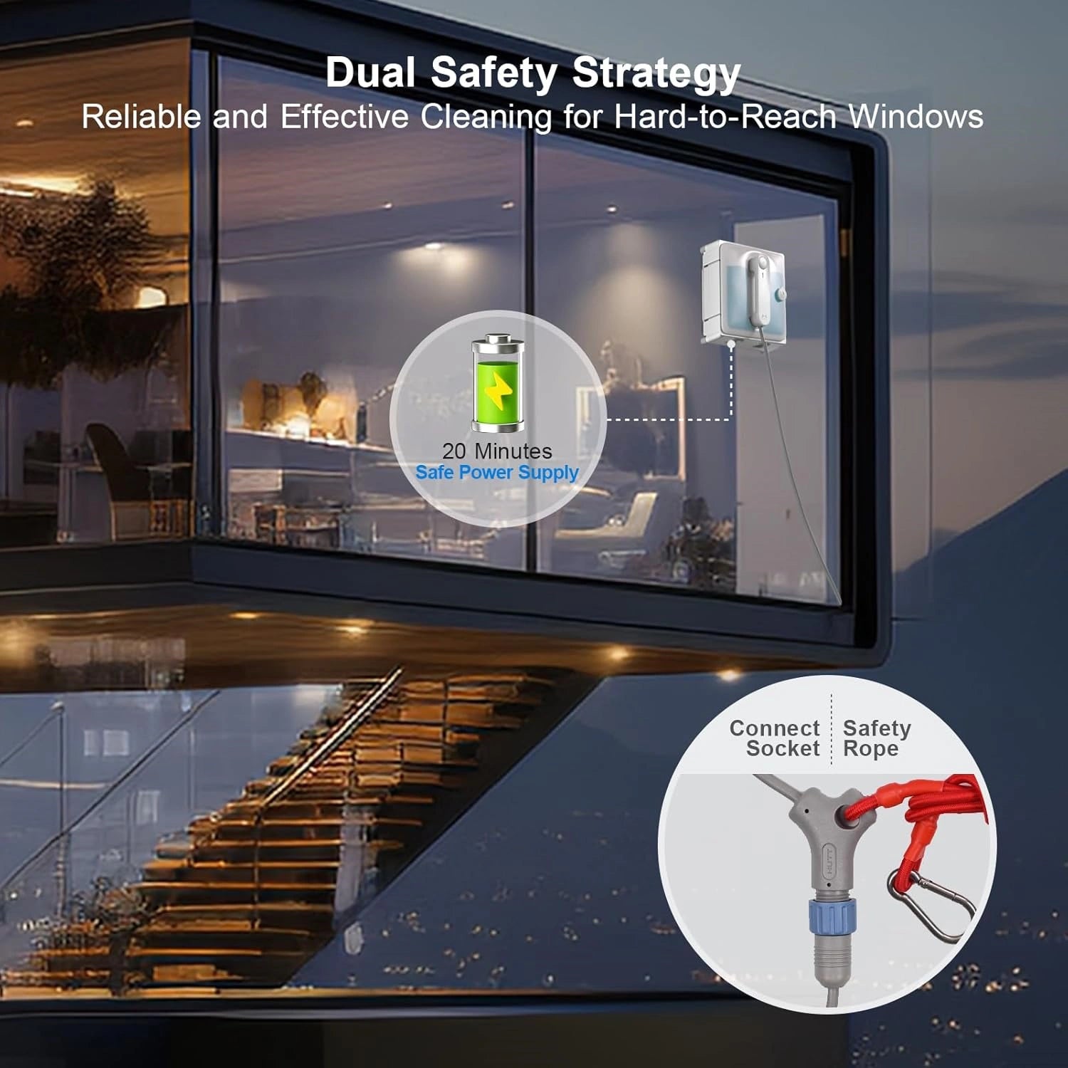 HUTT A1  AI Frequency Window  Cleaning Robot