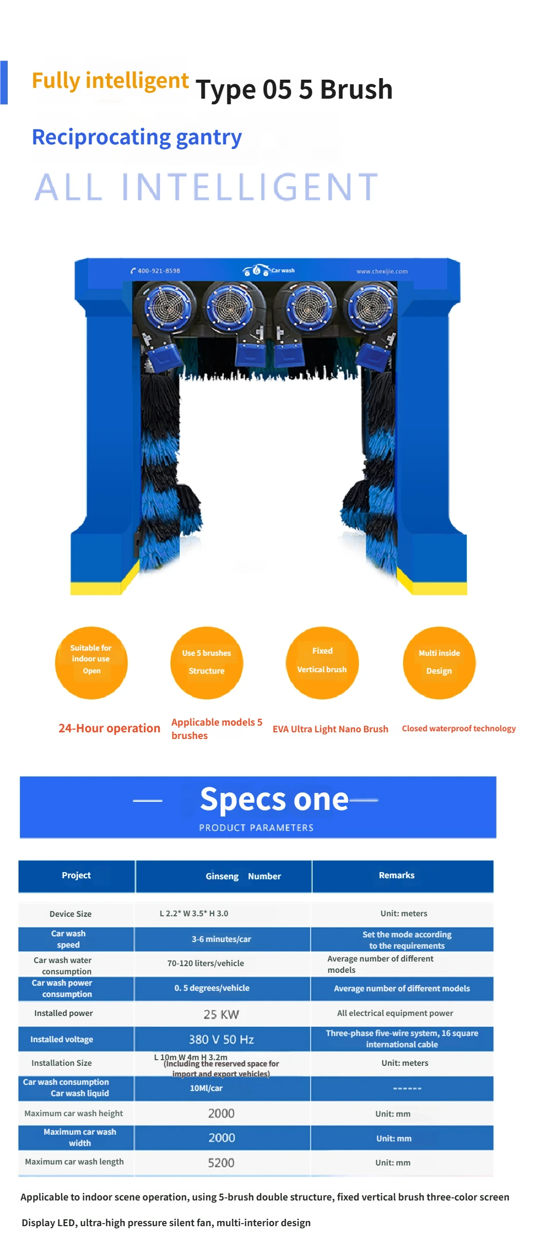 LM05 Intelligent Fully Automatic Gantry Car Wash System