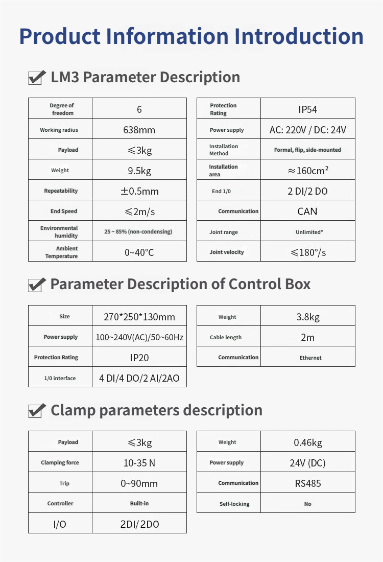 LM3 6-Axis Collaborative Robot Arm