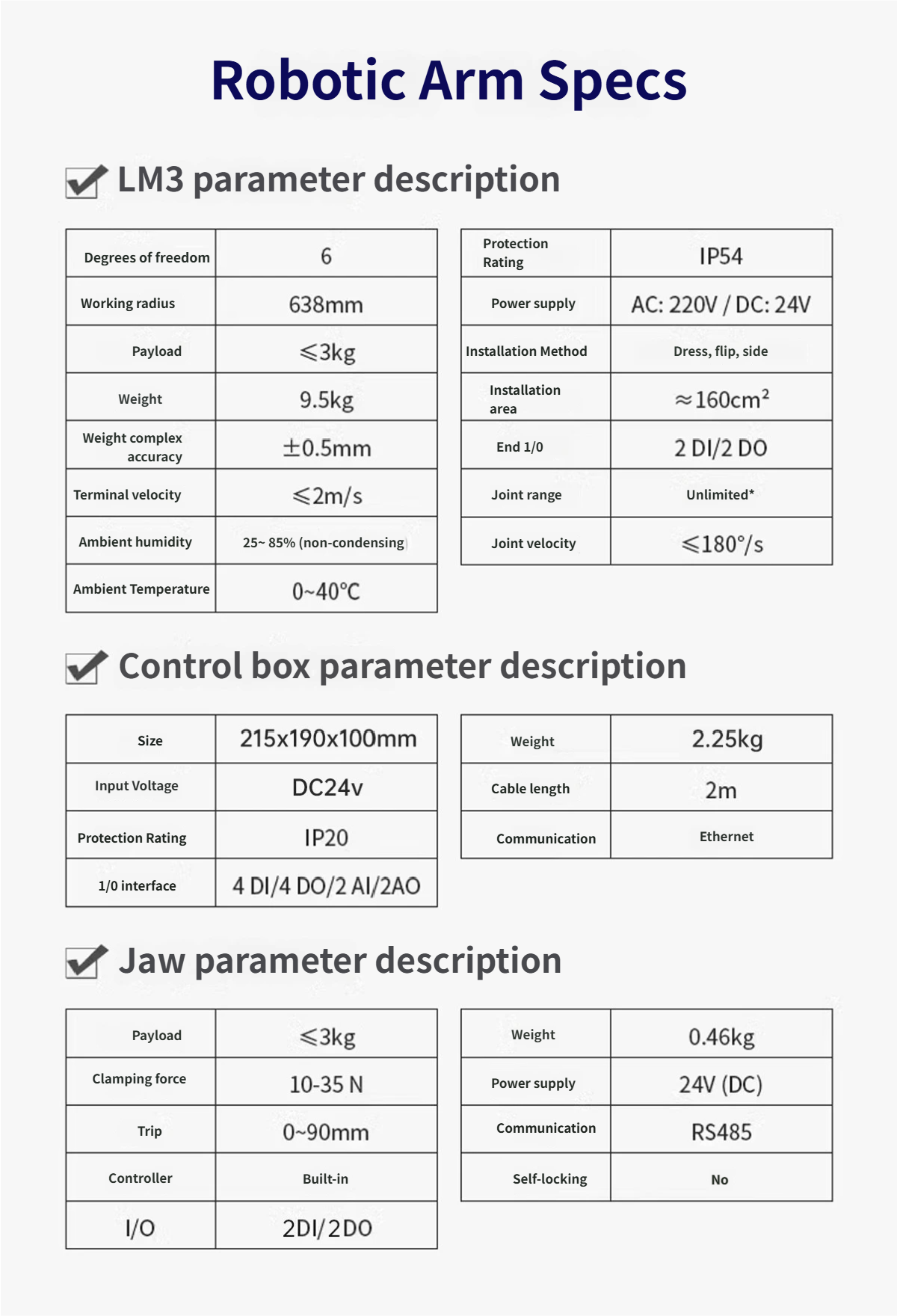LM3 UP Composite Collaborative Robot | Mobile Robot Arm
