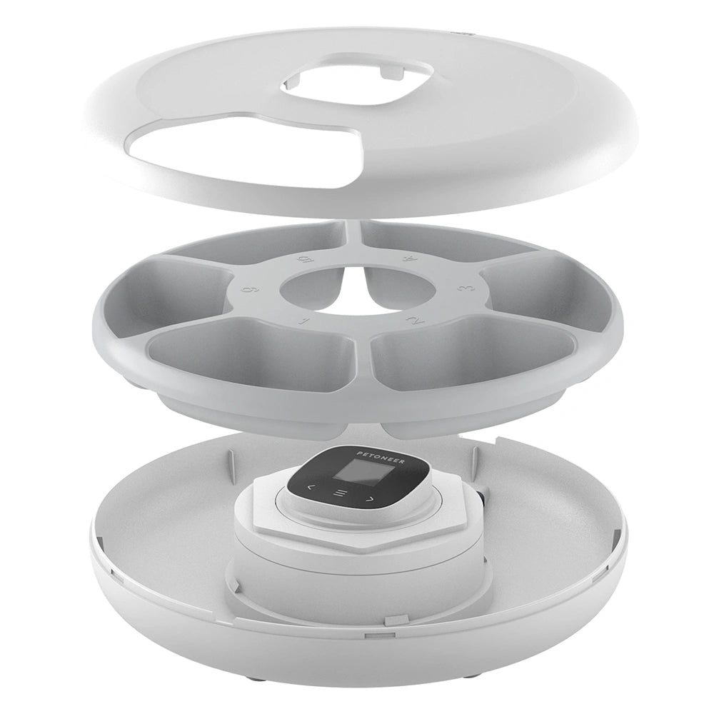 NutriSpin 6 Meal Automatic Pet Feeder - Rotating Tray with Bluetooth