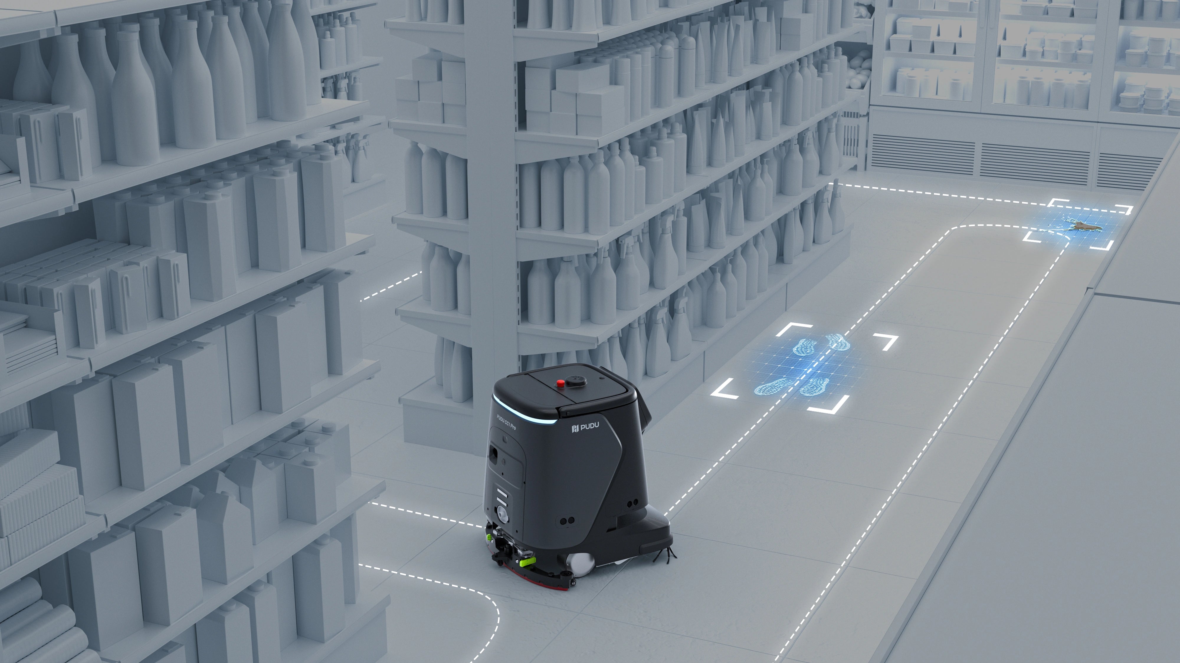 PUDU CC1 Pro Autonomous Cleaning Robot - Commercial Multi-Surface Floor Care