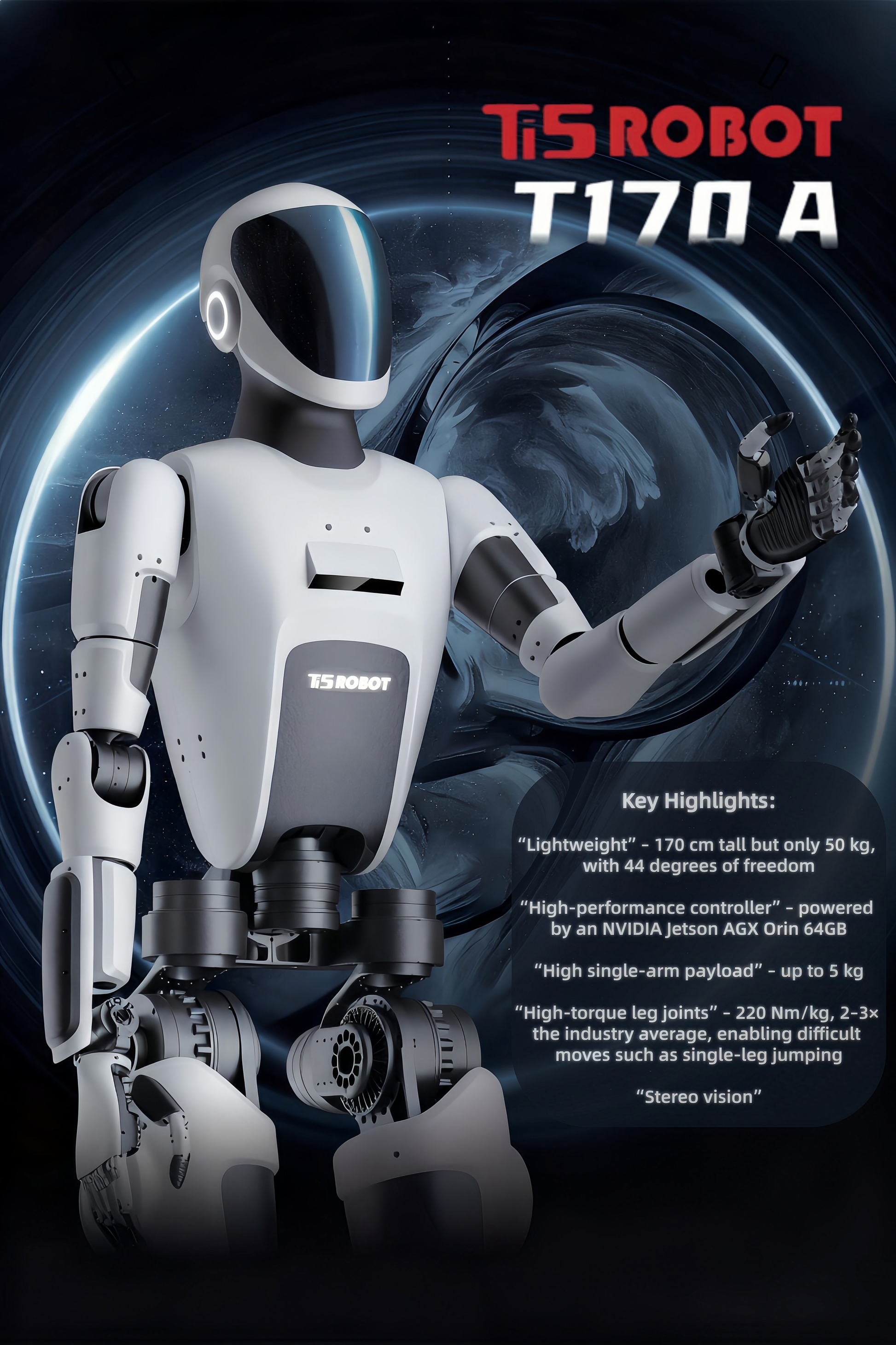 Humanoid Robots ti5robot T170A Professional Humanoid Service Robot - Commercial Grade Automation - RobotMall