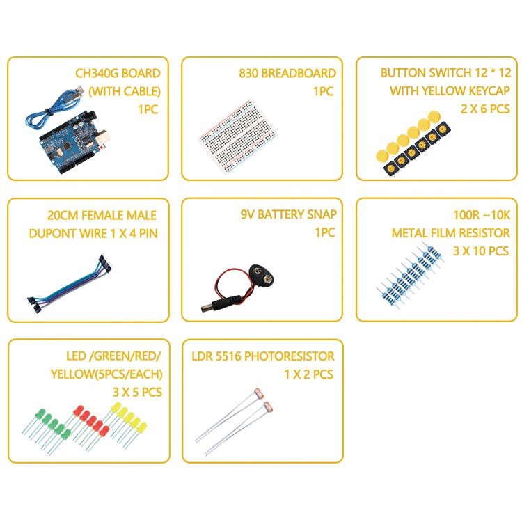Tscinbuny ZYA0001 Starter Kit – DIY Automatic Water System Pump Kit with Electronic Modules for Arduino STEM Education & Maker Projects