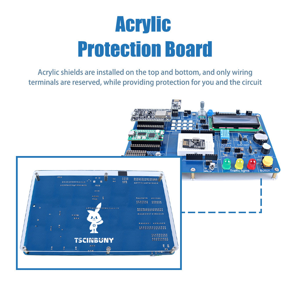 Tscinbuny ZYA0031 Starter Kit for IoT Programming – C/C++ Training Set with NANO, ESP8266, ESP32 & AVR Development Boards (PDF Tutorial Included)