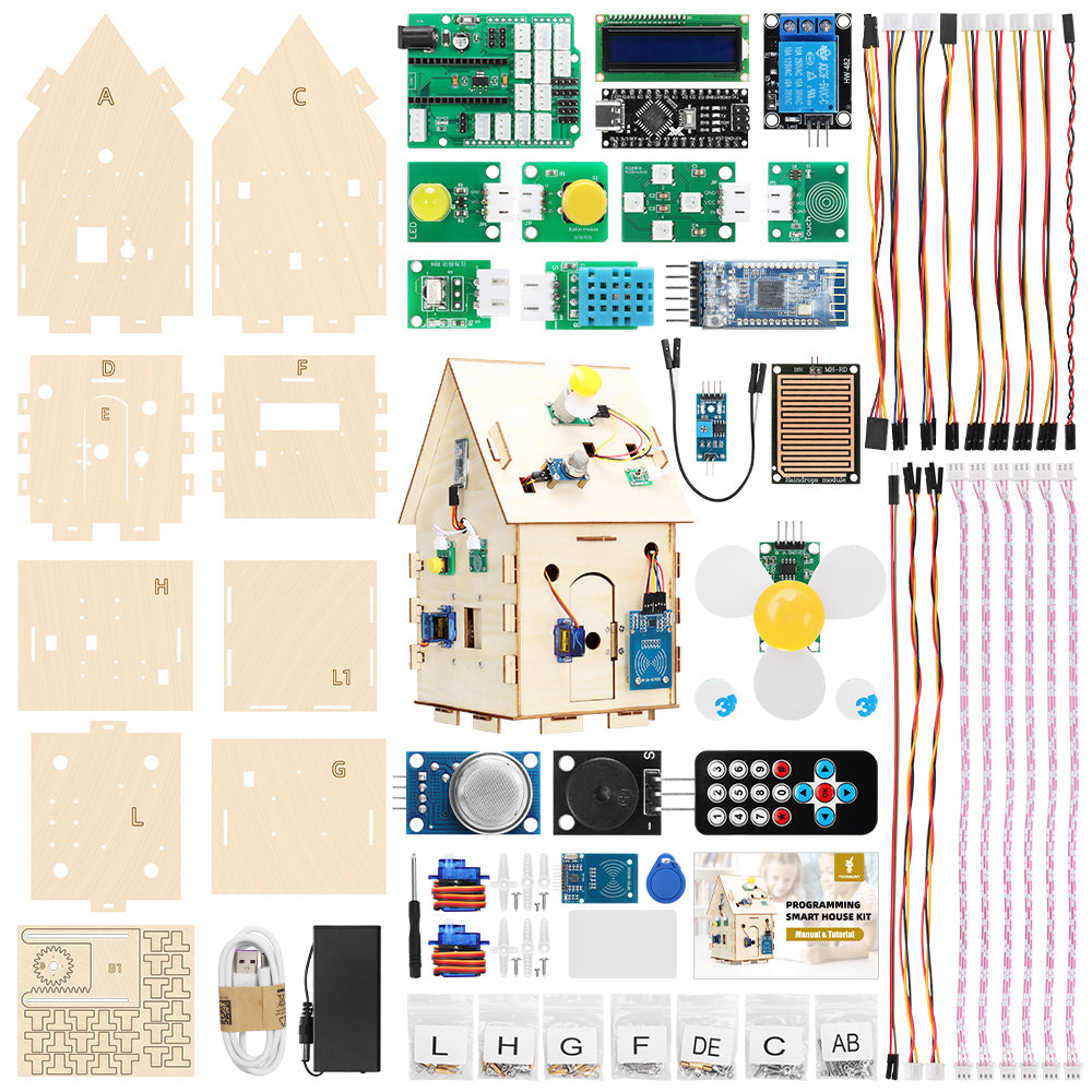 Tscinbuny ZYA0209 Starter Kit with Smart House Modules – Professional STEM Educational DIY Programming Kit for Arduino Projects