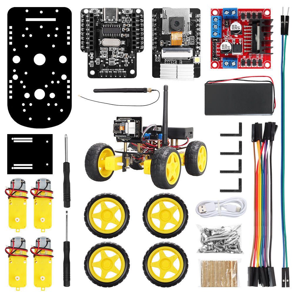 Tscinbuny ZYC0042 Smart Robot Car Kit, 4WD Programmable Robotics Kit with Line Tracing & Obstacle Avoidance for Arduino STEM Education