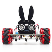 Tscinbuny ZYC0090 Smart Robot Car Kit with 4WD Mecanum Wheels & RGB Lights – Rabbit Head Tracking Programmable Robot for Arduino Projects