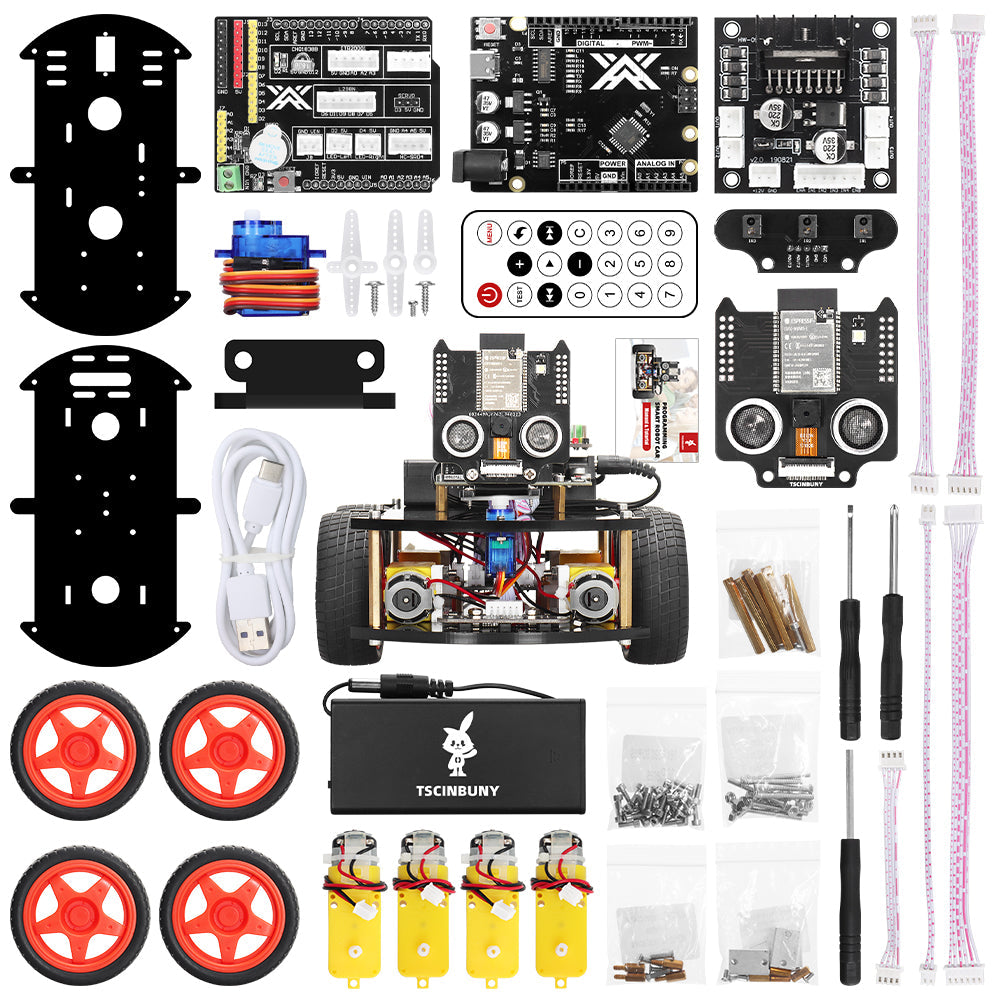 Tscinbuny ZYC0118 Smart Robot Car Kit with ESP32-CAM Development Board – Programmable Electronic Robotics Kit for Arduino Education & Maker Projects