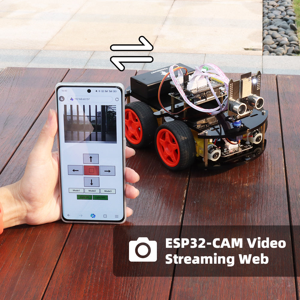 Tscinbuny ZYC0118 Smart Robot Car Kit with ESP32-CAM Development Board – Programmable Electronic Robotics Kit for Arduino Education & Maker Projects