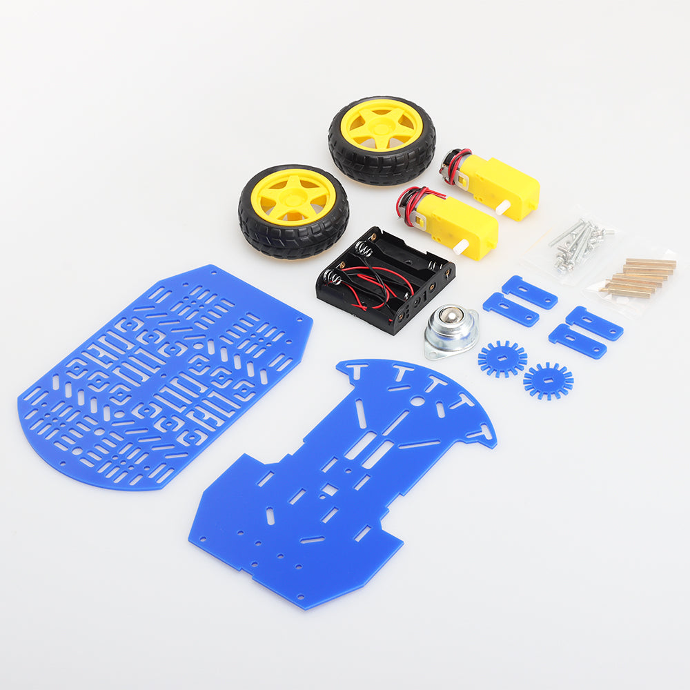 Tscinbuny ZYC0121 Smart Robot Car Kit with 2WD Acrylic Blue Chassis – DIY Accessories Set for Arduino Remote Control Car Projects