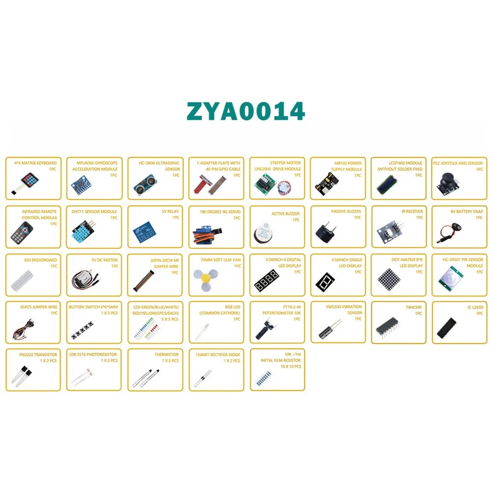 Tscinbuny ZYA0014 Starter Kit – Super STEM DIY Electronics Learning Set with Various Components for Arduino Programming Projects