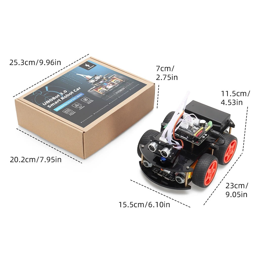 Tscinbuny ZYC0039 Smart Robot Car Kit with 4WD Drive System – Programmable STEM Educational Robot Car for Students & Arduino Projects