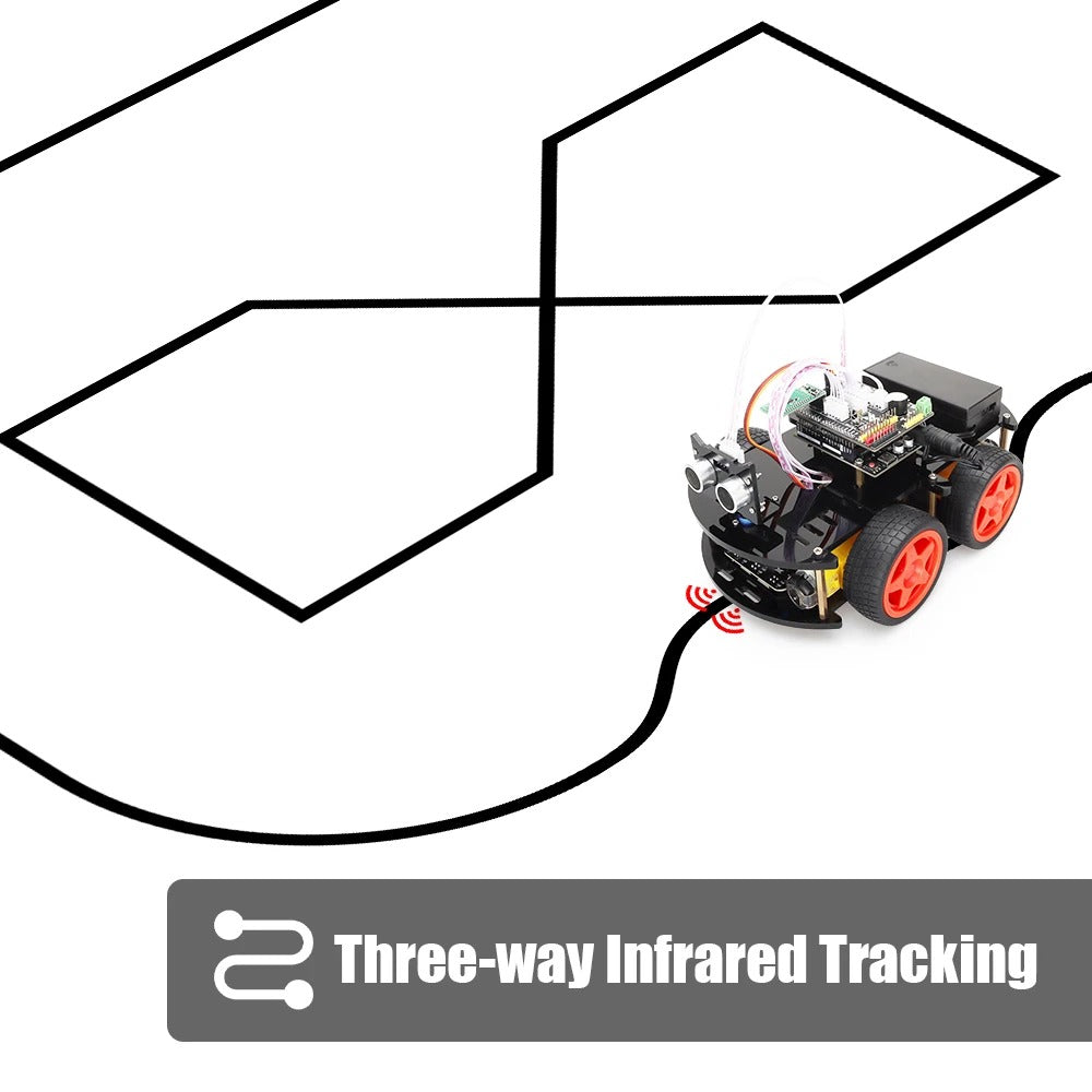 Tscinbuny ZYC0039 Smart Robot Car Kit with 4WD Drive System – Programmable STEM Educational Robot Car for Students & Arduino Projects