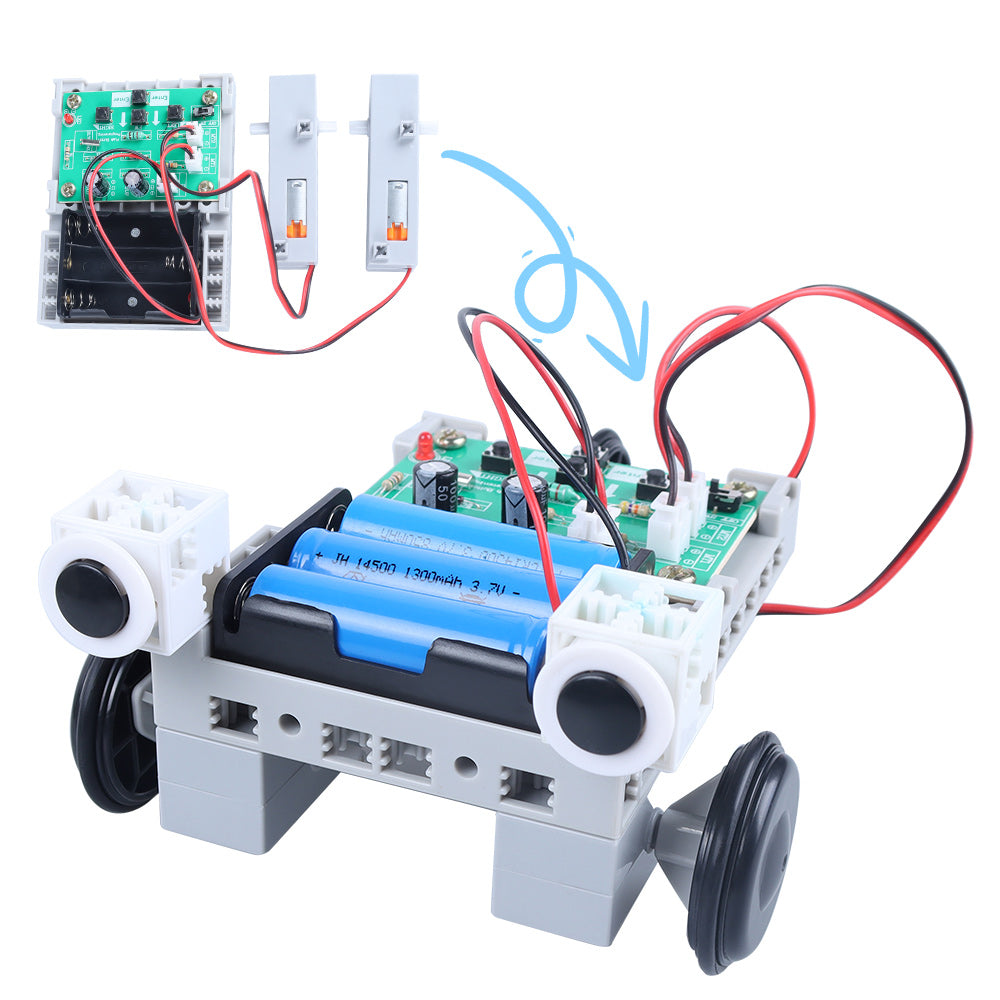 Tscinbuny ZYC0060 Smart Robot Car Kit with 3WD Key Programming – DIY Building Blocks Educational Robot for STEAM Learning & Coding Projects