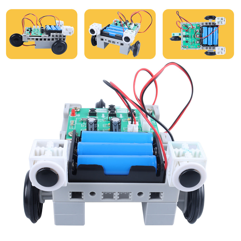 Tscinbuny ZYC0060 Smart Robot Car Kit with 3WD Key Programming – DIY Building Blocks Educational Robot for STEAM Learning & Coding Projects