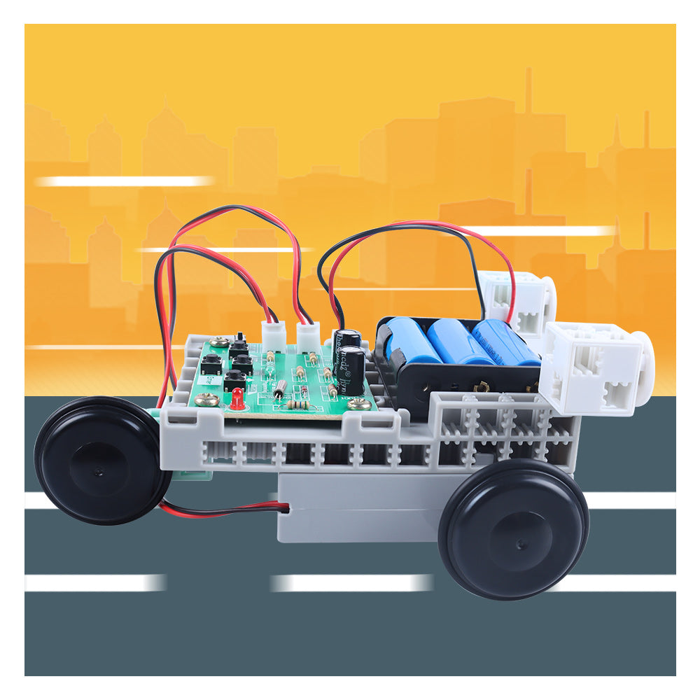 Tscinbuny ZYC0060 Smart Robot Car Kit with 3WD Key Programming – DIY Building Blocks Educational Robot for STEAM Learning & Coding Projects