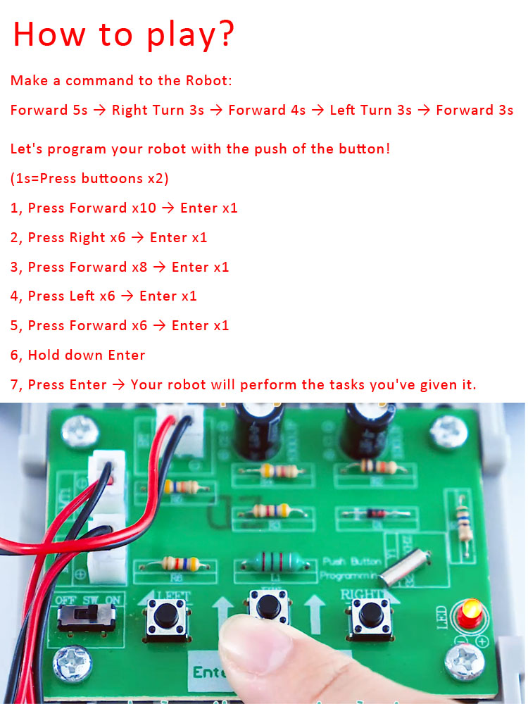 Tscinbuny ZYC0060 Smart Robot Car Kit with 3WD Key Programming – DIY Building Blocks Educational Robot for STEAM Learning & Coding Projects