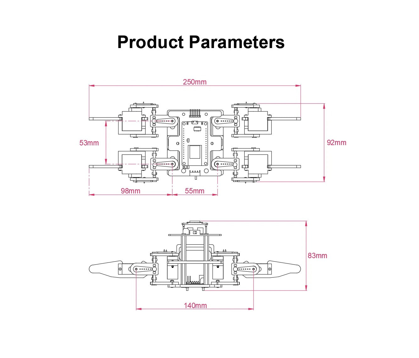 Tscinbuny ZYC0075 Smart Robot Car Kit with Wireless Control – Open-Source Quadruped Robotics Starter Kit for STEM Education & School Projects