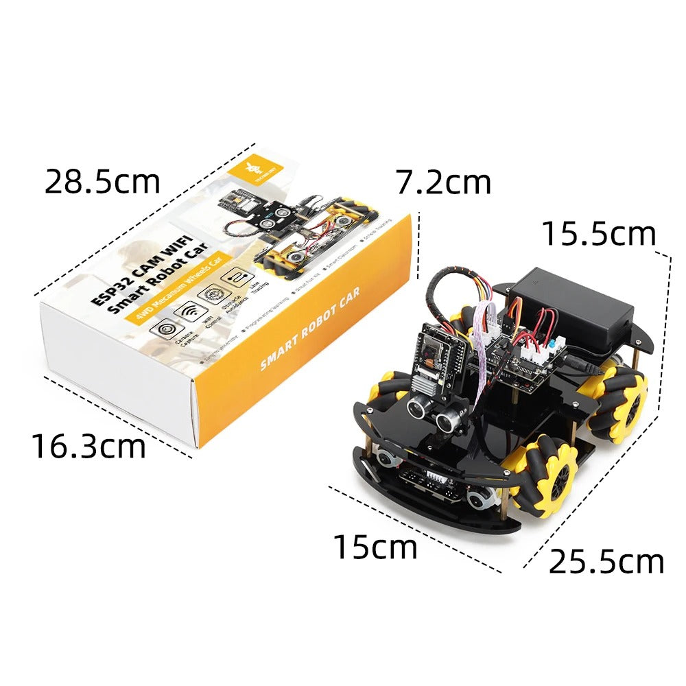 Tscinbuny ZYC0076 Smart Robot Car Kit with ESP32-CAM & ATmega328P Boards – Open-Source Programmable Robotics Starter Kit for ArduIDE Learning