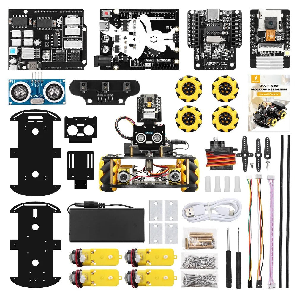 Tscinbuny ZYC0076 Smart Robot Car Kit with ESP32-CAM & ATmega328P Boards – Open-Source Programmable Robotics Starter Kit for ArduIDE Learning