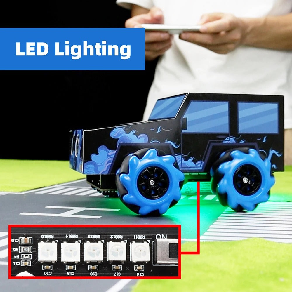 Tscinbuny ZYC0088 Smart Robot Car Kit with 4WD Mecanum Wheels – Electric DIY Educational Robotics Project for Arduino Learning