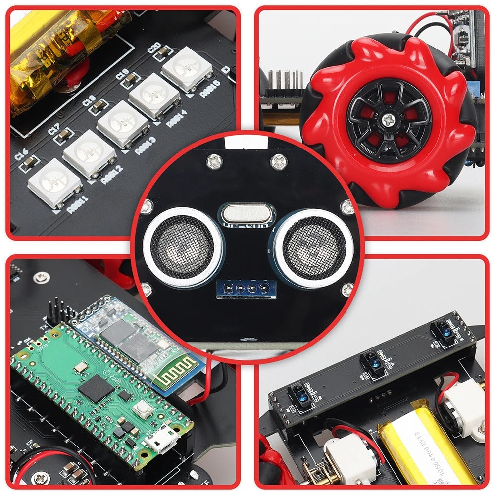 Tscinbuny ZYC0090 Smart Robot Car Kit with 4WD Mecanum Wheels & RGB Lights – Rabbit Head Tracking Programmable Robot for Arduino Projects