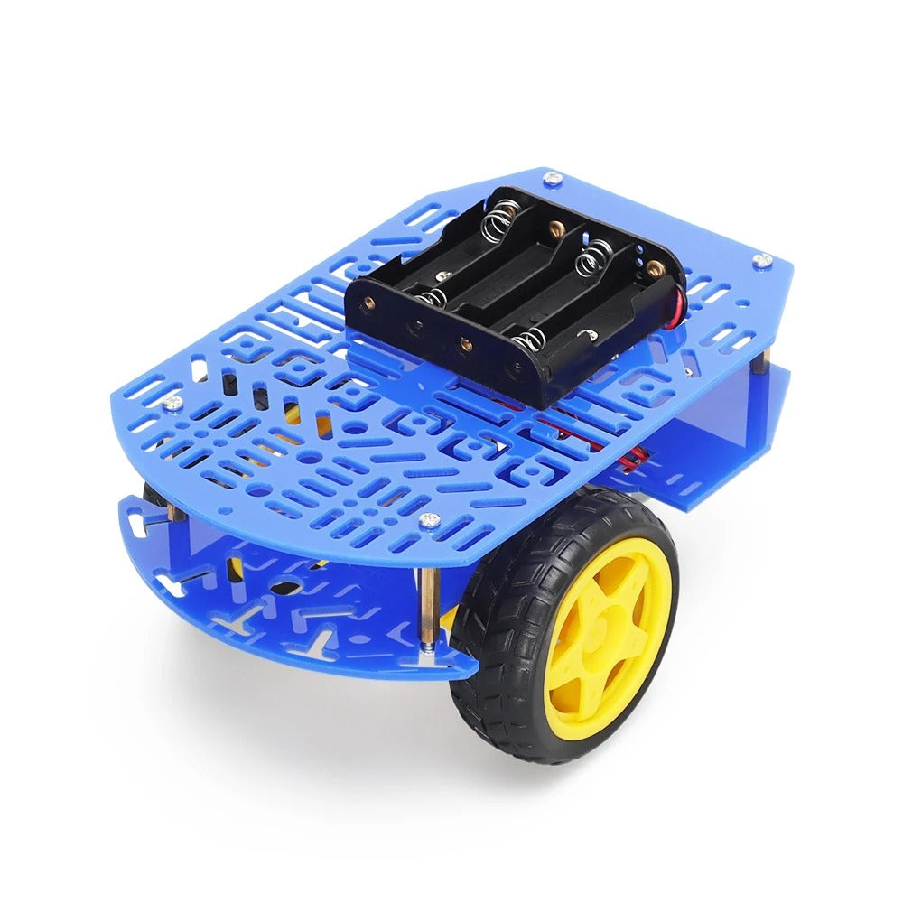 Tscinbuny ZYC0121 Smart Robot Car Kit with 2WD Acrylic Blue Chassis – DIY Accessories Set for Arduino Remote Control Car Projects