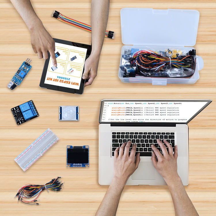 Tscinbuny ZYE0001 Starter Kit with ESP32 ESP-32S Board – Wi-Fi IoT Programming Kit for DIY Electronics & STEM Education