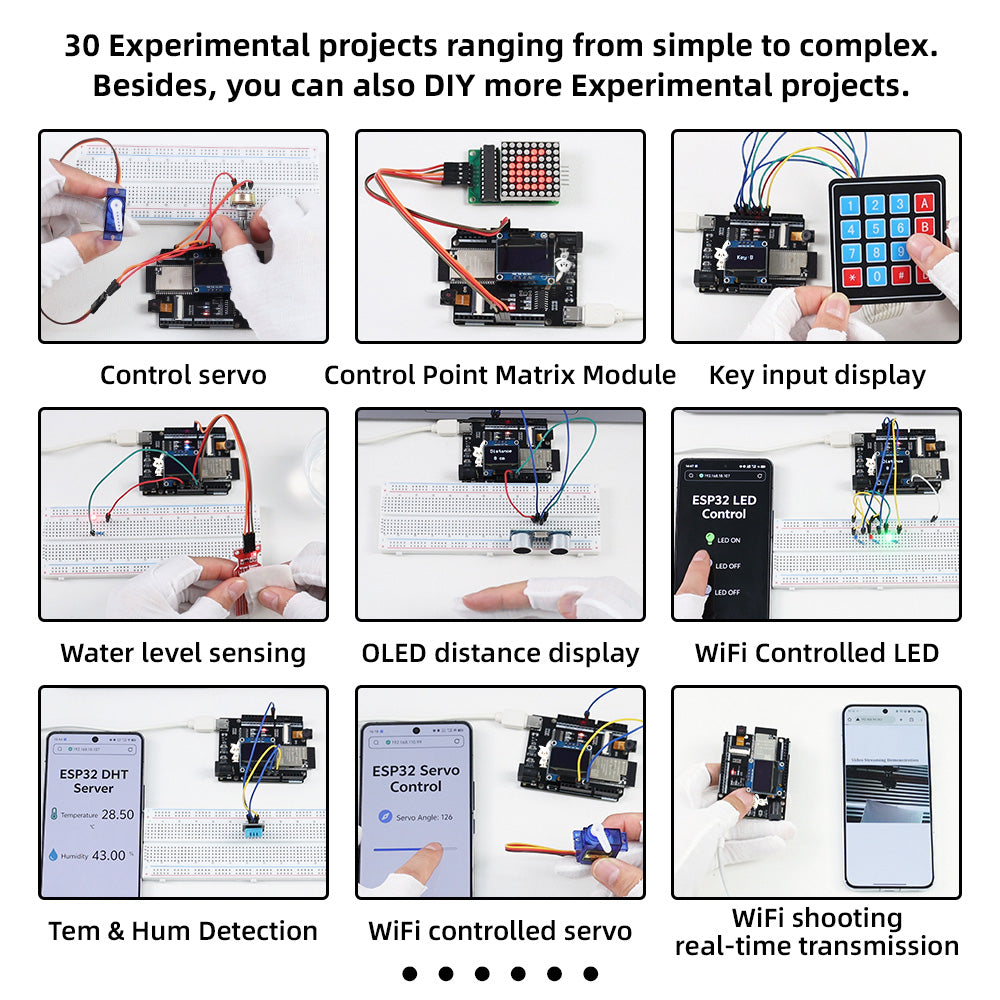Tscinbuny ZYE0014 Starter Kit with ESP32 PLUS & OLED Display – Complete DIY STEM Electronics Kit for Kids & Arduino Education