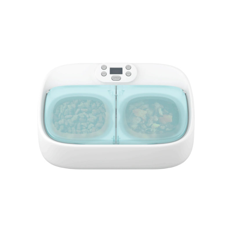 Two-Meal Automatic Pet Feeder - Simple Timed Feeding for Cats & Dogs