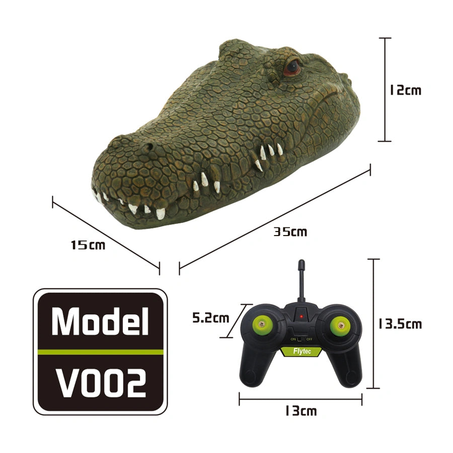 V002 Long-Lasting Battery Simulation Crocodile Boat, Kids' RC Boat, Electric Toy Vessel for Water Play, Prank & Trick Toy