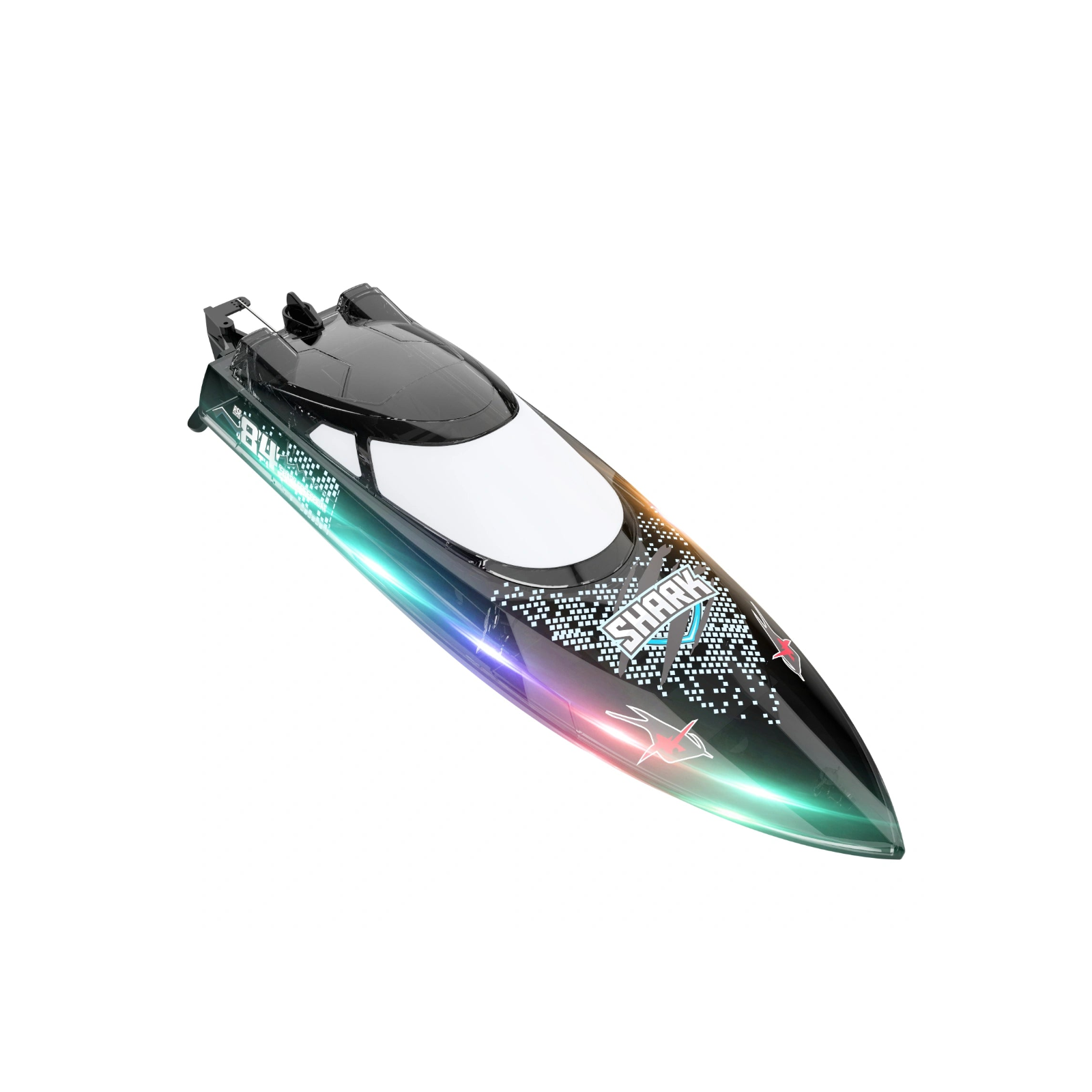 V006 Toy Fair RC Boat, Water Playable High-Speed Stunt RC Boat with Low Battery Warning, Long-Lasting Battery, Waterproof & Lights