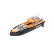 V101 2.4G Remote Control Boat, 4-in-1 DIY Rescue Ship with Small Particle Building Blocks, Kids' Educational Toy for Boys