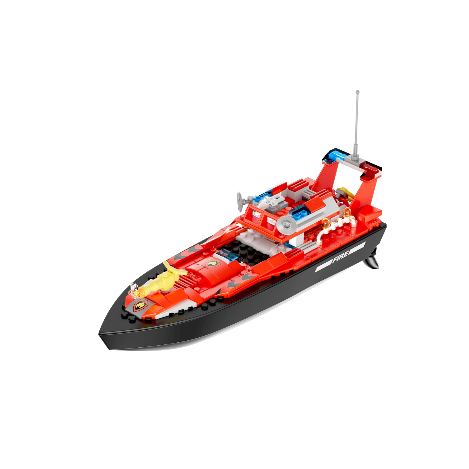 V102 Kids' Electric Remote Control Assembled Boat, DIY Small Particle Building Blocks Racing Pool Toy Boat, Waterproof
