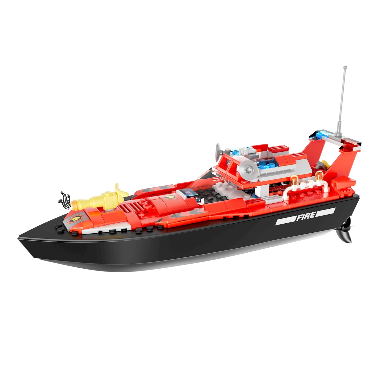V102 Kids' Electric Remote Control Assembled Boat, DIY Small Particle Building Blocks Racing Pool Toy Boat, Waterproof
