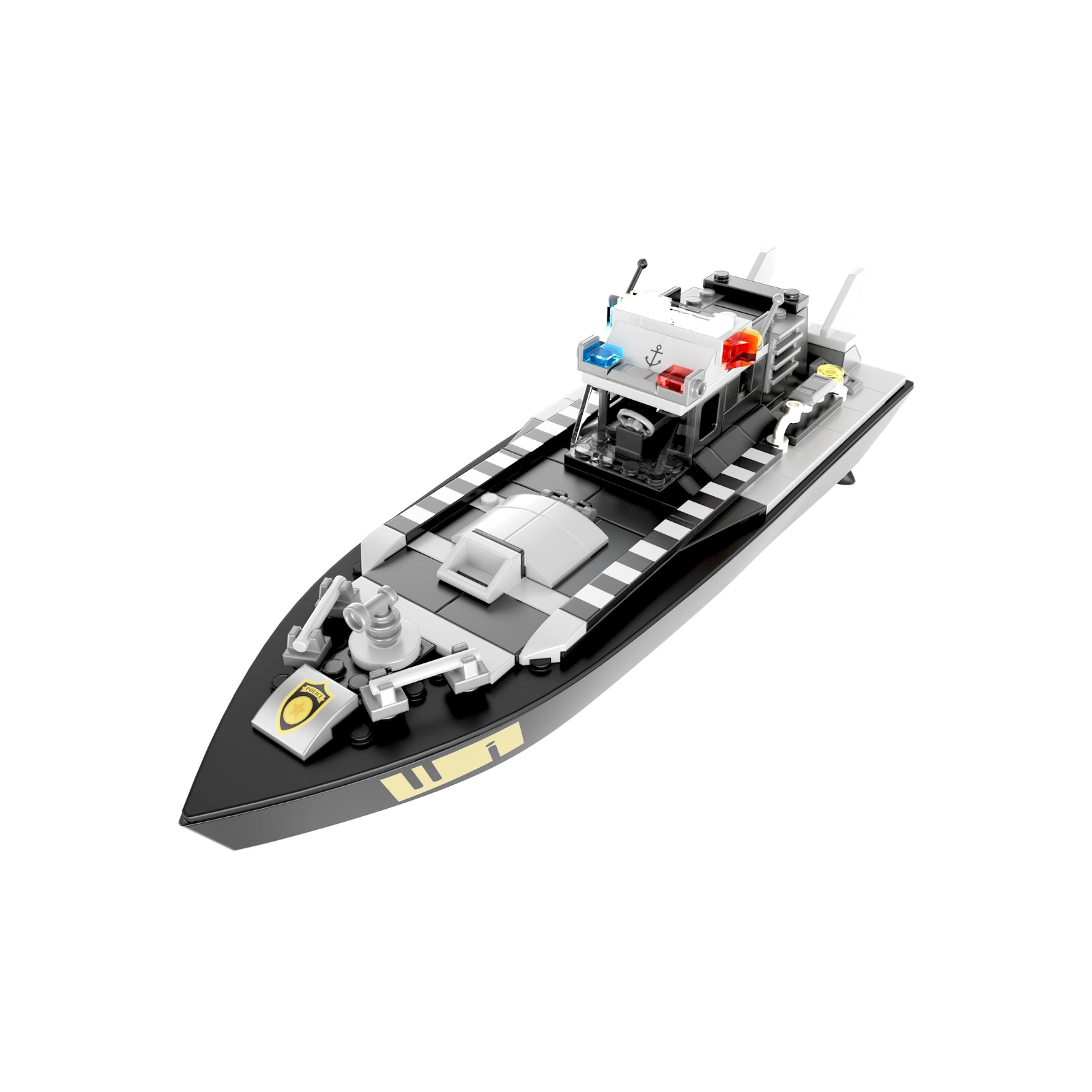 V103 Military Aircraft Carrier Electric Remote Control Boat, DIY Small Particle Building Block Boat, Assembled Educational Toy for Kids, Waterproof & Water Playable