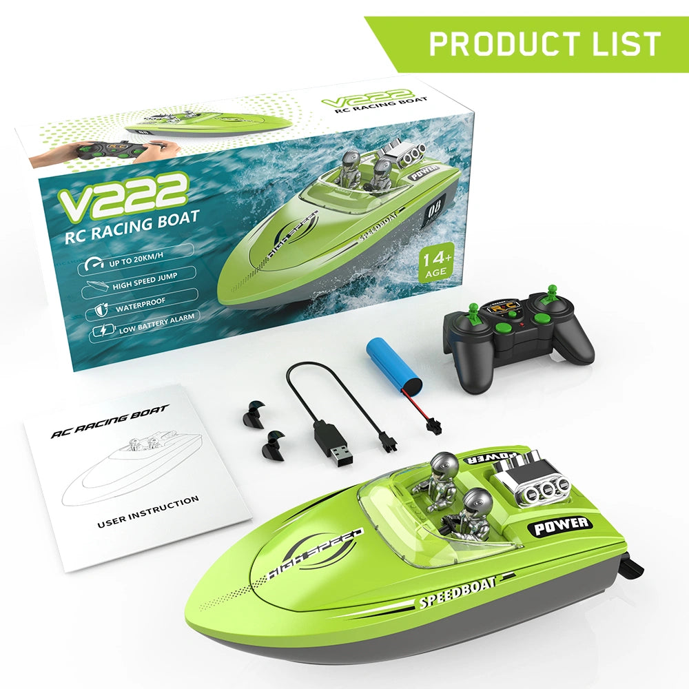 V222 Premium Cross-Border Hit 2-Player RC Speedboat, High-Tech Racing Remote Control Boat for Kids
