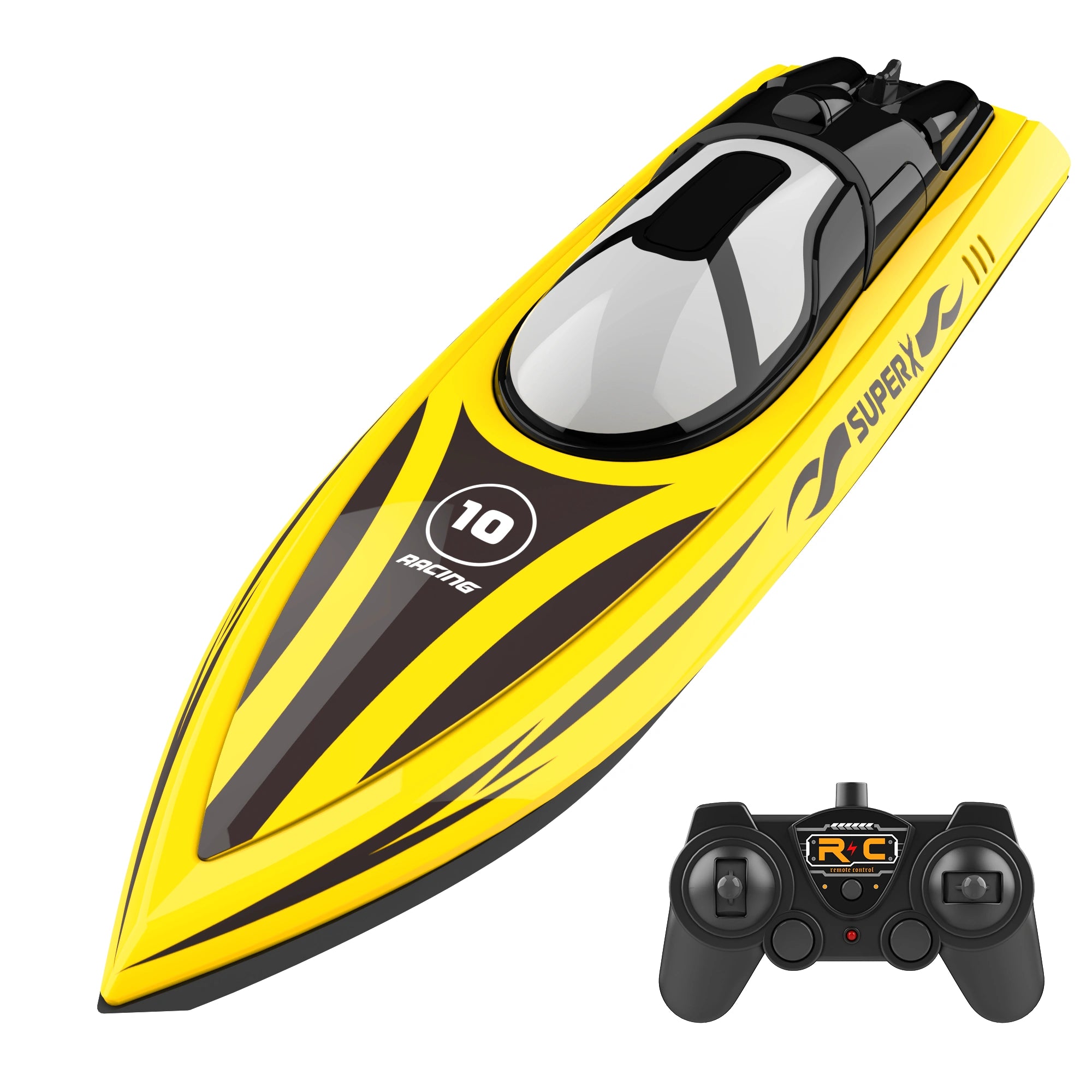 V333 Dual Motor Driven Water Racing Speedboat, 2.4G RC Remote Control Boat, Kids Toy Boat with Low Battery Reminder