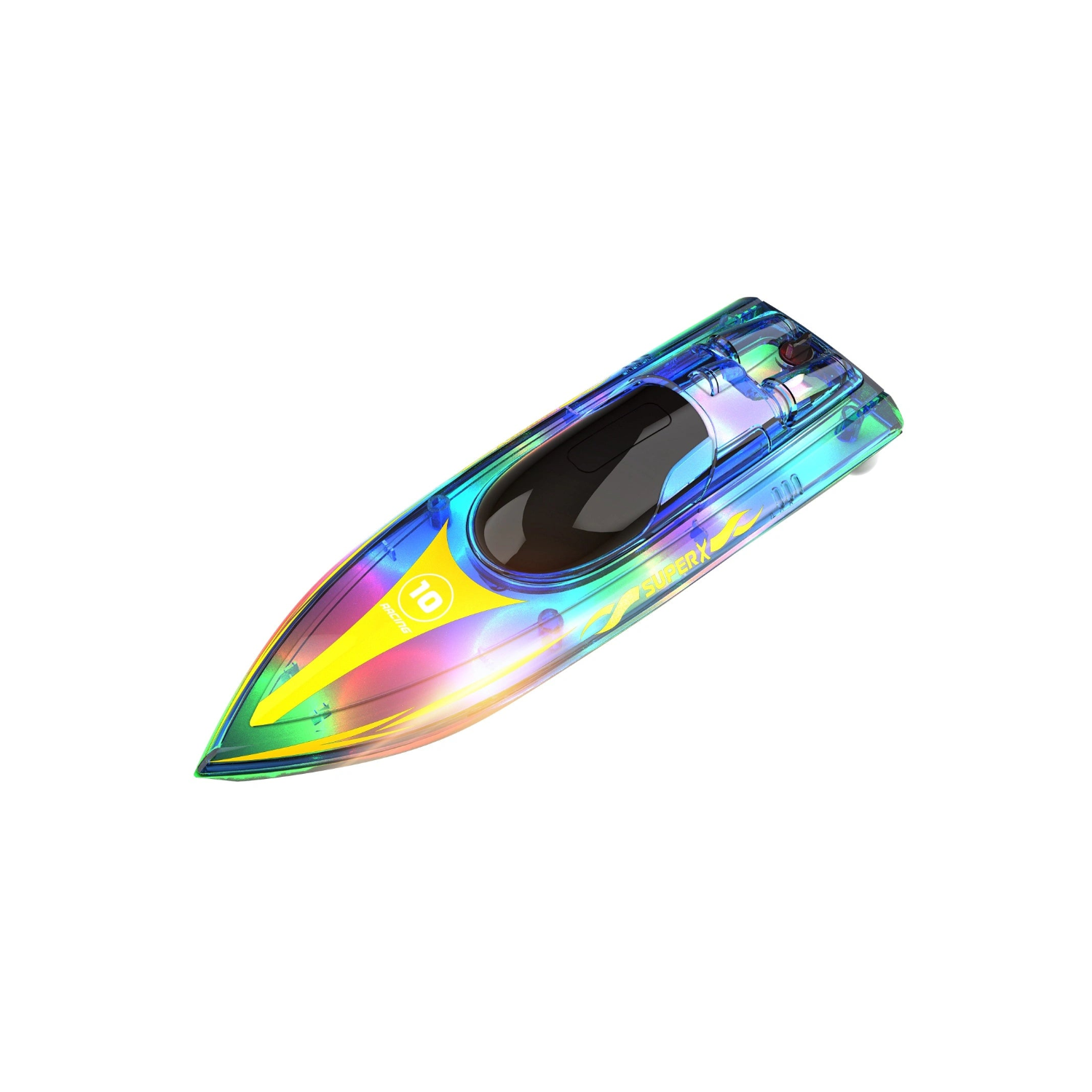 V555 2.4G Remote Control Light Boat, Waterproof with Ultra-Long Endurance, Water-Off Induction, Children's Water Model Toy Boat