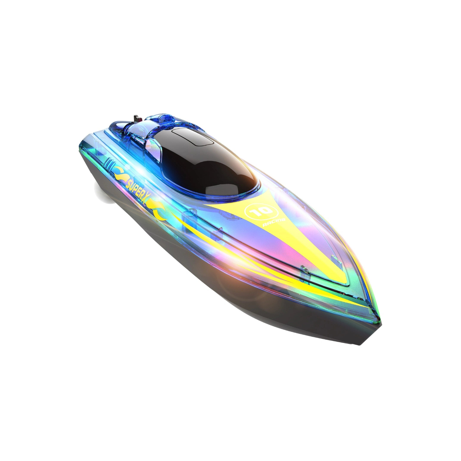 V555 2.4G Remote Control Light Boat, Waterproof with Ultra-Long Endurance, Water-Off Induction, Children's Water Model Toy Boat