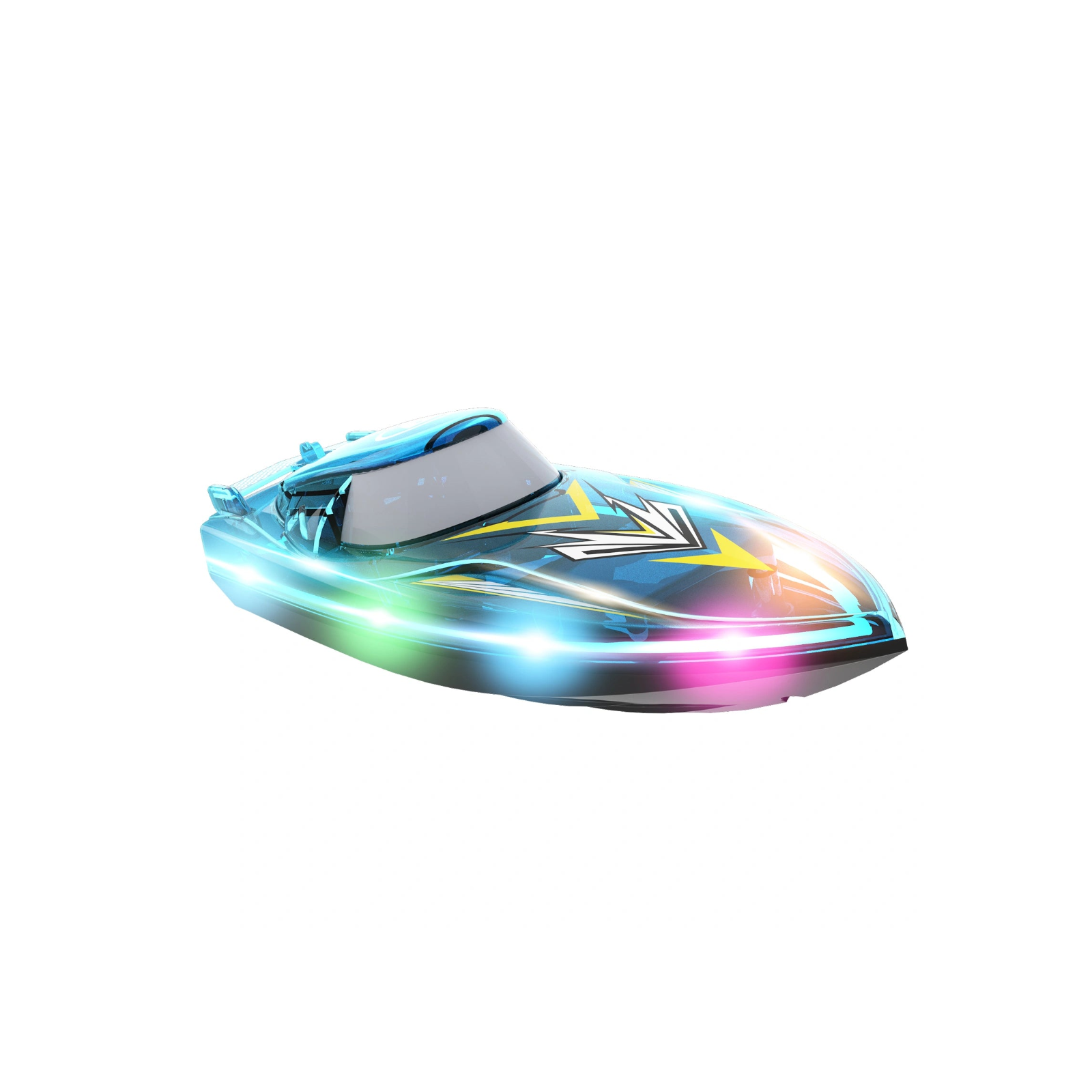 V666 2.4G Remote Control Stunt Speedboat with Lights, Waterproof Boys' Toy RC Boat with Low Battery Warning